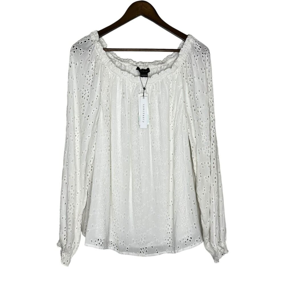 Sanctuary Women's NWT Stitchfix White Mariyah Ballet Neck Top Size Large